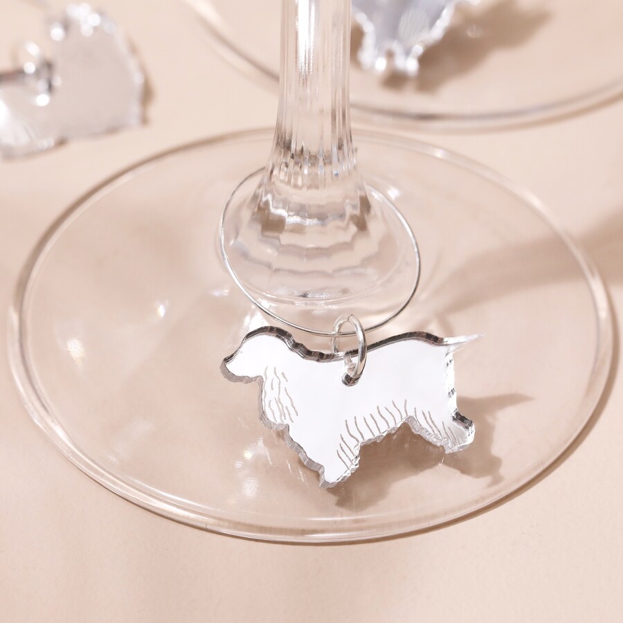 Set of 6 Dog Wine Glass Charms Lisa Angel