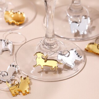 Set of 6 Dog Wine Glass Charms
