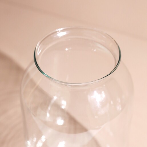 Close up of the top of the Large Rounded Glass Vase