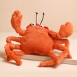 Jellycat Crispin Crab Small Soft Toy Sat Up on Neutral Background