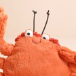 Close up of Jellycat Crispin Crab Small Soft Toy 