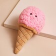 Jellycat Irresistible Ice Cream Strawberry Soft Toy on Neutral Coloured Background