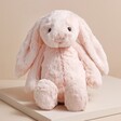Jellycat Medium Bashful Blush Bunny Soft Toy on Neutral Background