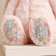 Close Up of Floral Feet on Jellycat Medium Blossom Blush Bunny Soft Toy