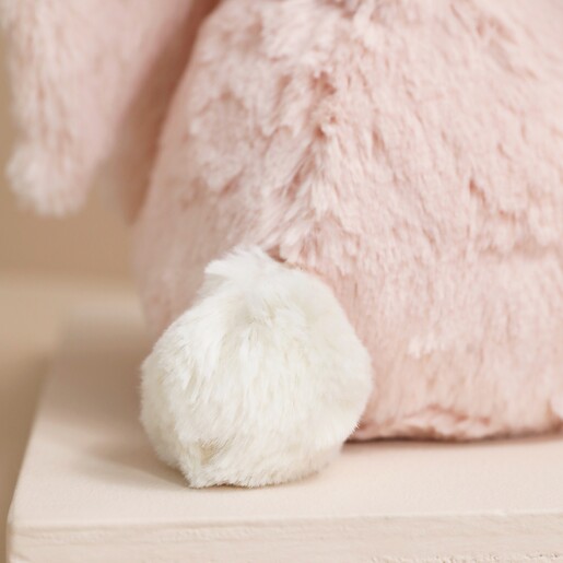 Close Up of Jellycat Medium Blossom Blush Bunny Soft Toy White Tail