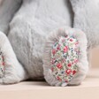 Floral Print Feet on Jellycat Medium Blossom Silver Bunny Soft Toy