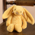 Jellycat Small Bashful Sunshine Bunny Soft Toy Sitting on Wooden Chair