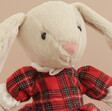 Close Up of Jellycat Tartan Lottie Bunny Soft Toy