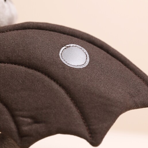 Close Up of Velcro on Jellycat Wrapabat Brown Soft Toy