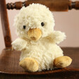 Jellycat Yummy Duckling Soft Toy Sat on Wooden Chair