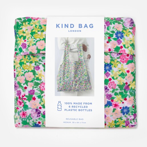 Kind Bag Meadow Flowers Reusable Shopping Bag Colourful Kind Bag Meadow Flowers Reusable Shopping Bag against white background