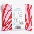 Back of red and pink zebra print Kind Bag Wild Stripes Reusable Shopping Bag with white background