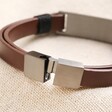 Clasp on Men's Double Leather Bracelet in Brown