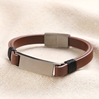 Men's Double Leather Bracelet in Brown