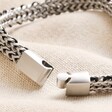 Close Up of Clasp on Men's Stainless Steel Woven Chain Bracelet