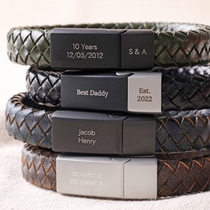 Personalised Men's Woven Leather Bracelet
