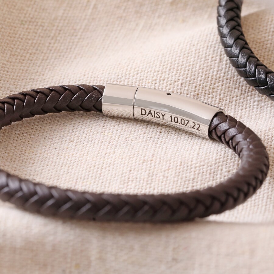 Men's Personalised Leather Bracelet Lisa Angel