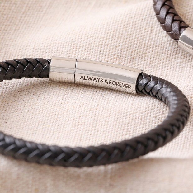 Men's Personalised Leather Bracelet Lisa Angel