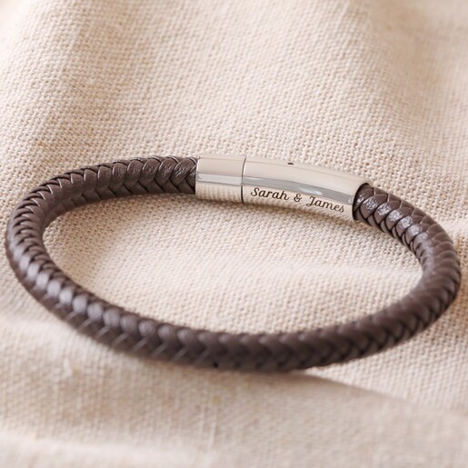 Men's Personalised Vegan Leather Bracelet | Lisa Angel