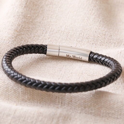 Men's Personalised Vegan Leather Bracelet | Lisa Angel