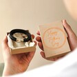 Dad holding Men's Personalised 'Your Drawing' Layered Leather Straps Bracelet in gift box
