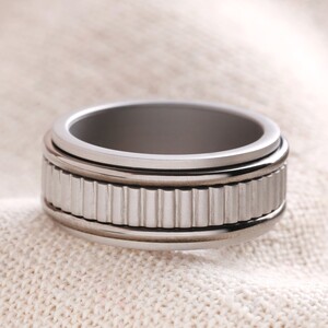 Men's Stainless Steel Spinning Band Ring - L/XL