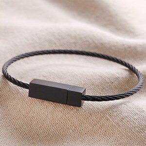 Men's Thin Wire Bracelet Black