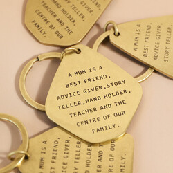 A Mum is...' Antiqued Brass Keyring