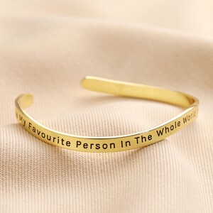 Adjustable Organic Meaningful Bangle Favourite Person Gold