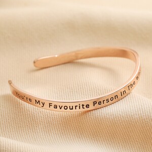 Adjustable Organic Meaningful Bangle Favourite Person Rose Gold