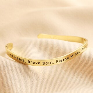 Adjustable Nana Meaningful Word Wave Bangle in Gold