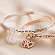 'Always My Mum' Meaningful Word Bangle in Silver With Rose Gold Version