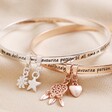 'Favourite Person' Meaningful Word Bangle in Silver With Rose Gold Version