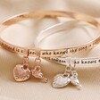 'Friend' Meaningful Word Bangle in Rose Gold With Silver Version