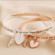 'Never Forgotten' Meaningful Word Bangle in Rose Gold With Silver Version