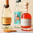 Aperol, Prosecco and Soda Bottles from the Personalised Aperol Spritz Cocktail Kit