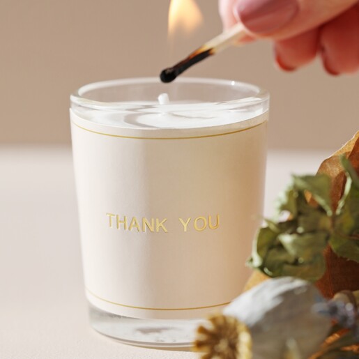 Thank You Candle and Dried Flower Posy Gift