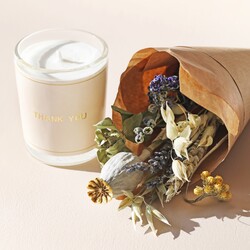 Thank You Mini Candle and Dried Flower Posy Gift