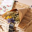 Posy in With Love from Norfolk Gift Hamper on Top of Wicker Packaging