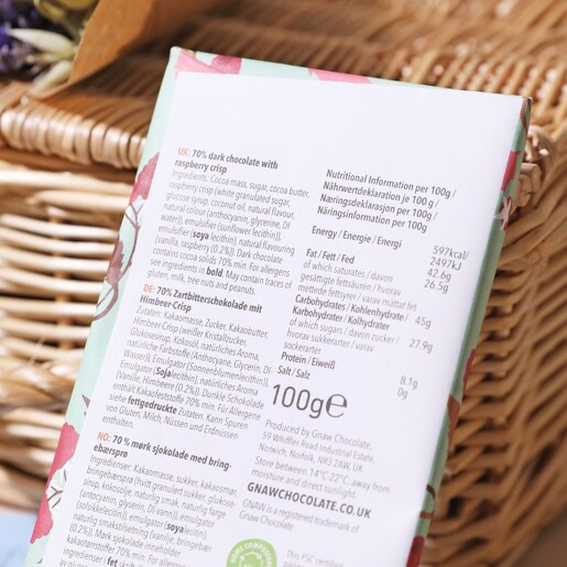 Back of Chocolate on With Love from Norfolk Gift Hamper 