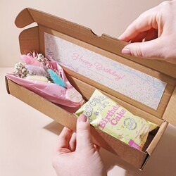 Happy Birthday Dried Flower Posy and Popcorn Letterbox Gift