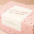 Close Up of Label on Top of Love You So Much Gift Hamper Packaging