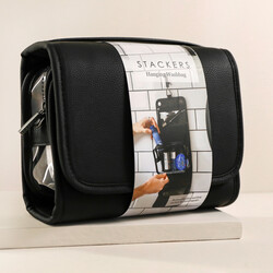 Stackers Black Hanging Travel Washbag