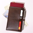 Card Holders on Back of Stackers Brown Passport Sleeve