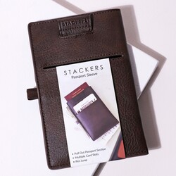 Stackers Brown Passport Sleeve