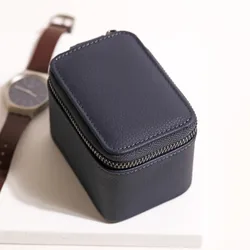 Stackers Navy Blue Zipped Travel Watch Box