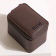 Stackers Personalised Brown Zipped Travel Watch Box on Neutral Background