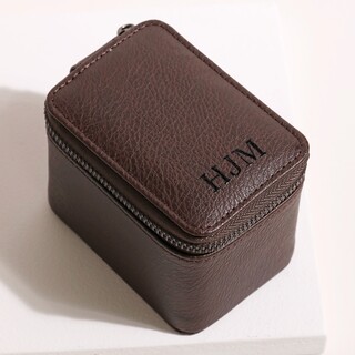 Stackers Personalised Brown Zipped Travel Watch Box