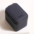 Stackers Personalised Navy Blue Zipped Travel Watch Box on Neutral Background
