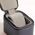 Close Up of Cushion Inside Stackers Personalised Navy Blue Zipped Travel Watch Box